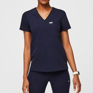 FIGS Navy Catarina One Pocket Scrub Top